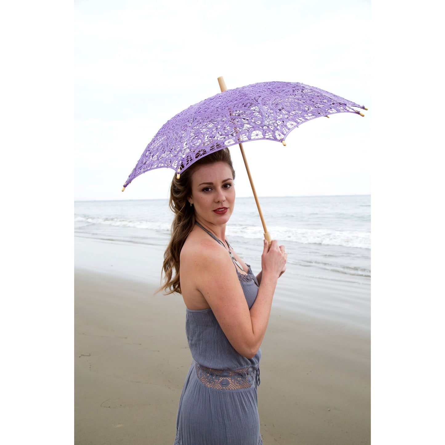 Embroidered Battenberg Lace Parasol