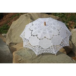 Paneled Battenberg Lace Parasol