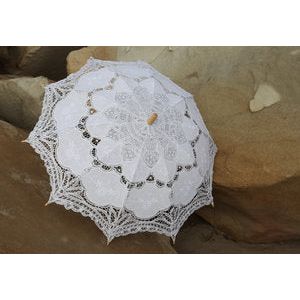 Paneled Battenberg Lace Parasol