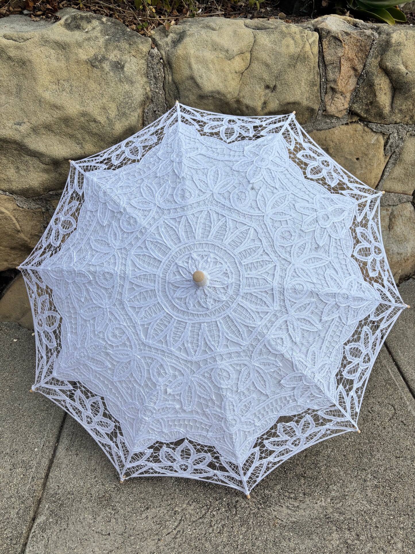 Embroidered Battenberg Lace Parasol